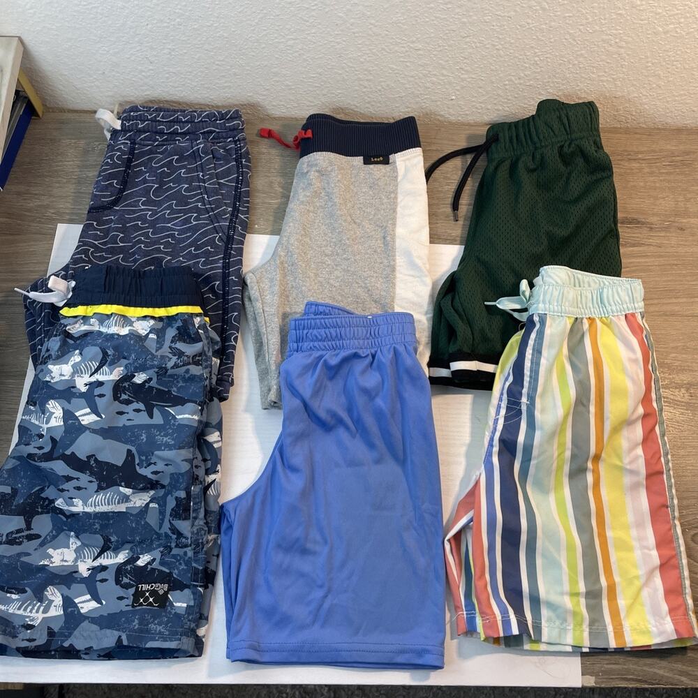 Lot of 6 Boys Size 5 Shorts Swim Trunks Big Chill Gap Mesh Athletic Casual